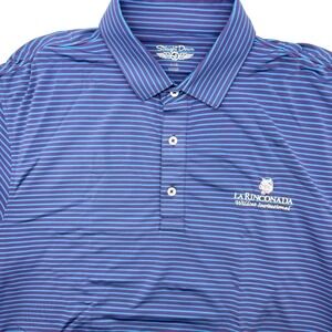 Straight Down Men's Short Sleeve Purple Striped Large La Rinconada Wildcat Polo